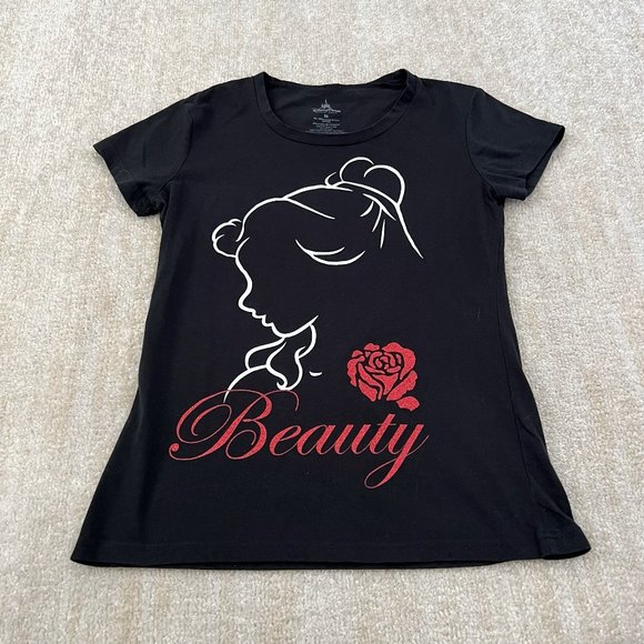 Disney Tops - Disney Princess Belle Beauty Tee Shirt Top M Black